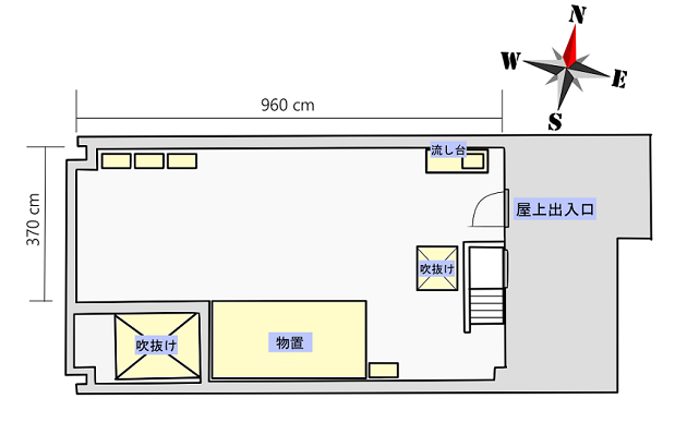 屋上レンタルスペース見取図